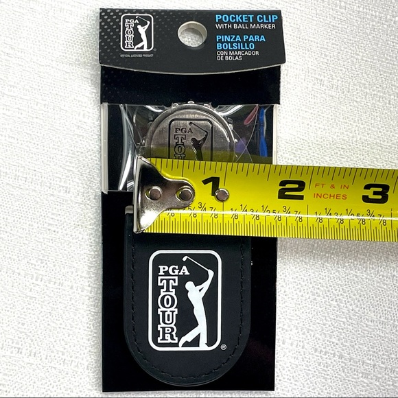 PGA Tour Golf Metallic Pocket Clip Unisex With Ball Marker Caviar Black New - Picture 11 of 16